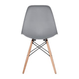 Gray Eames Style Molded Plastic Dowel-Leg Dining Side Wood Base Chair (DSW) Natural Legs