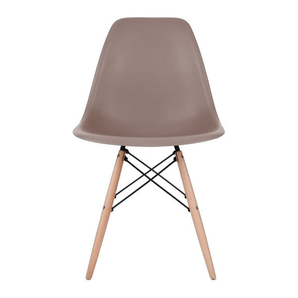 Sparrow Eames Style Molded Plastic Dowel-Leg Dining Side Wood Base Chair (DSW) Natural Legs