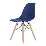 Ultra Marine Eames Style Molded Plastic Dowel-Leg Dining Side Wood Base Chair (DSW) Natural Legs