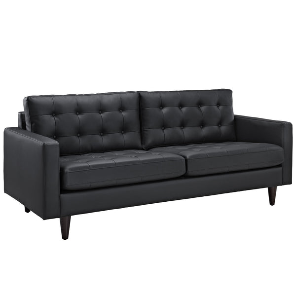 Empress Bonded Leather Sofa - Black