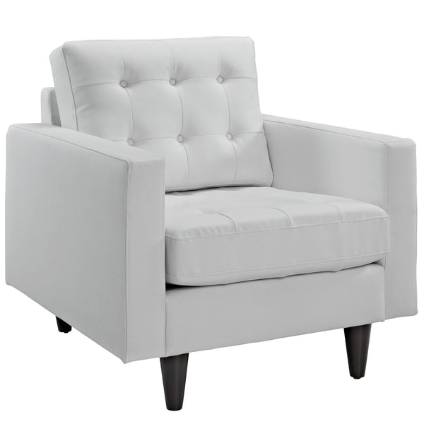 Empress Bonded Leather Armchair - White