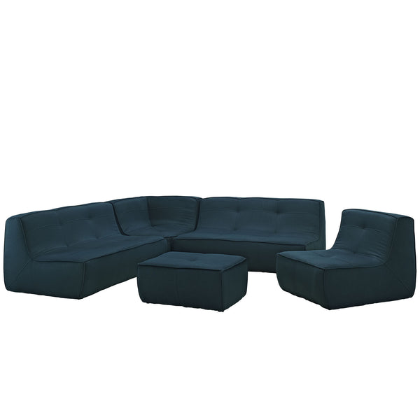 Align 5 Piece Upholstered Sectional Sofa Set - Azure