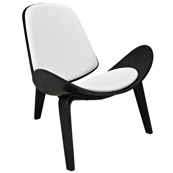 Arch Vinyl Lounge Chair - Black White