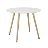 36" Round Track Dining Table - White
