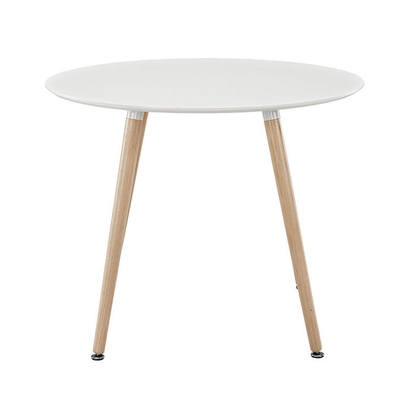 36" Round Track Dining Table - White