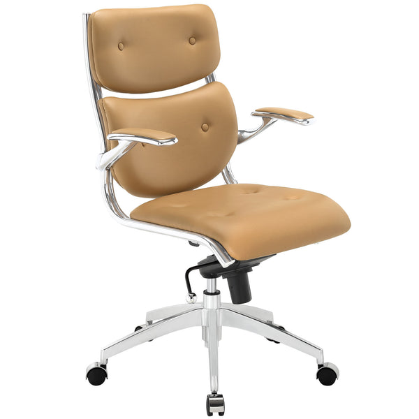 Push Mid Back Office Chair - Tan