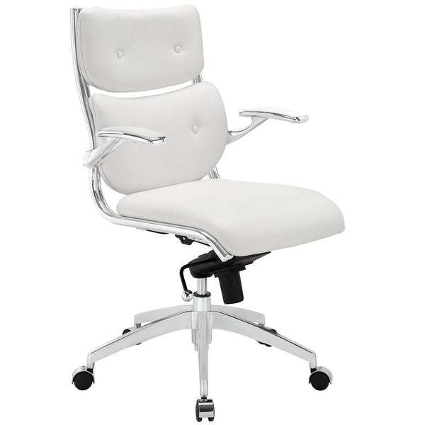 Push Mid Back Office Chair - White