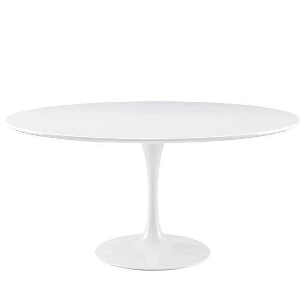 Lippa 60" Wood Top Dining Table - White