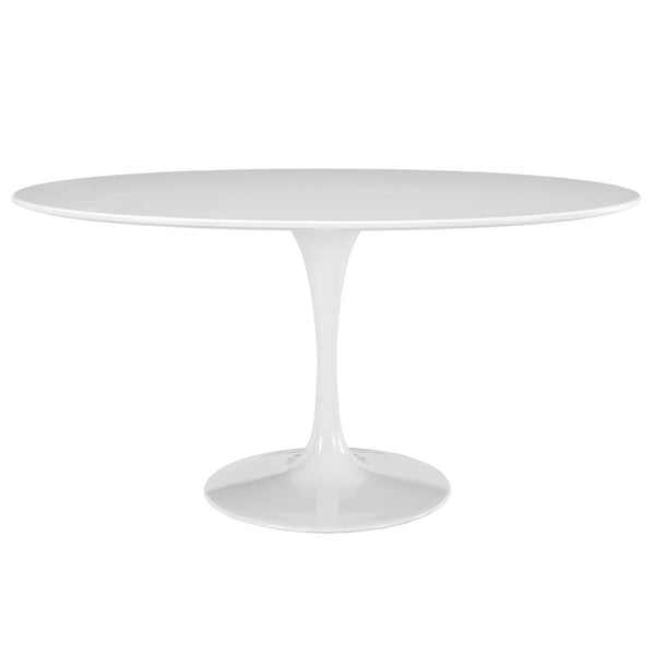 Lippa 60" Oval-Shaped Wood Top Dining Table - White
