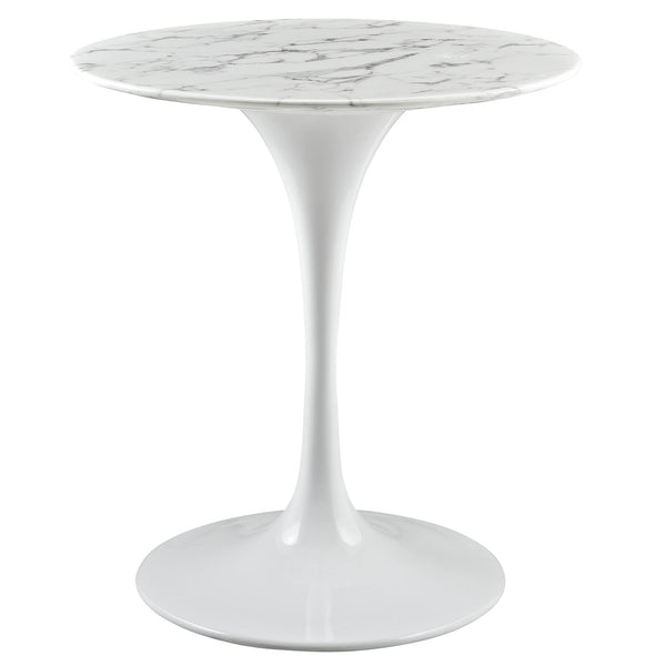 Lippa 28" Artificial Marble Dining Table - White