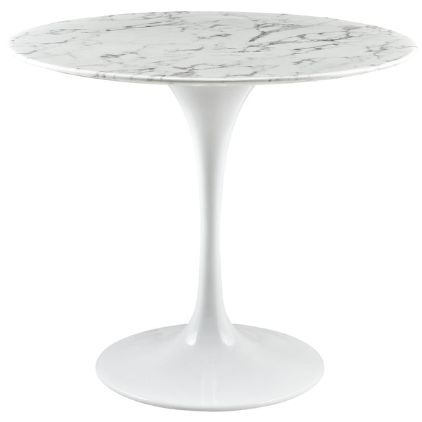 Lippa 36" Artificial Marble Dining Table - White