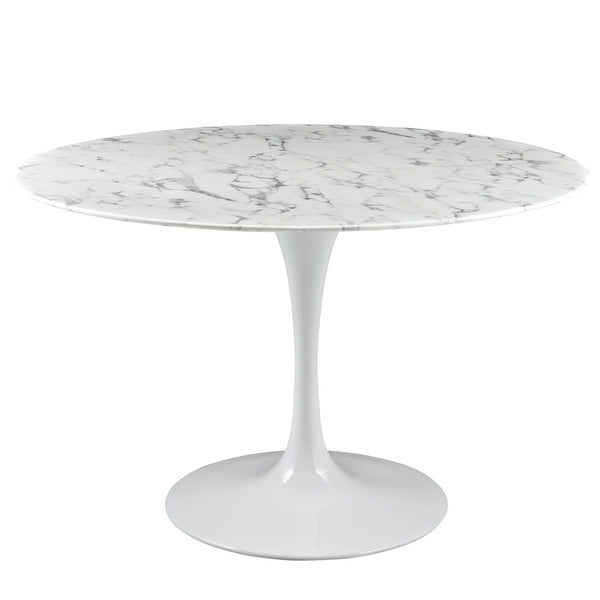 Lippa 47" Artificial Marble Dining Table - White