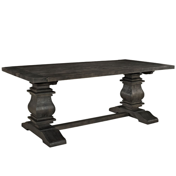 Column Wood Dining Table - Black
