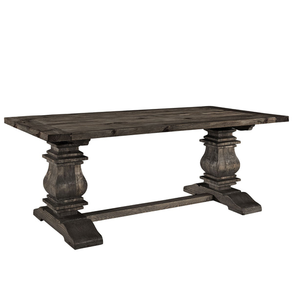 Column Wood Dining Table - Brown