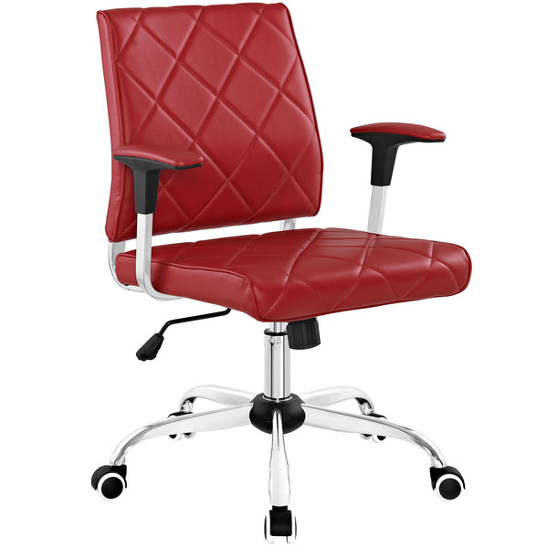 Lattice Vinyl Office Chair - Red