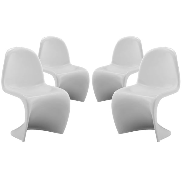 Slither Kids Chair Set of 4 - White