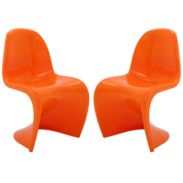 Slither Dining Side Chair Set of 2 - Orange