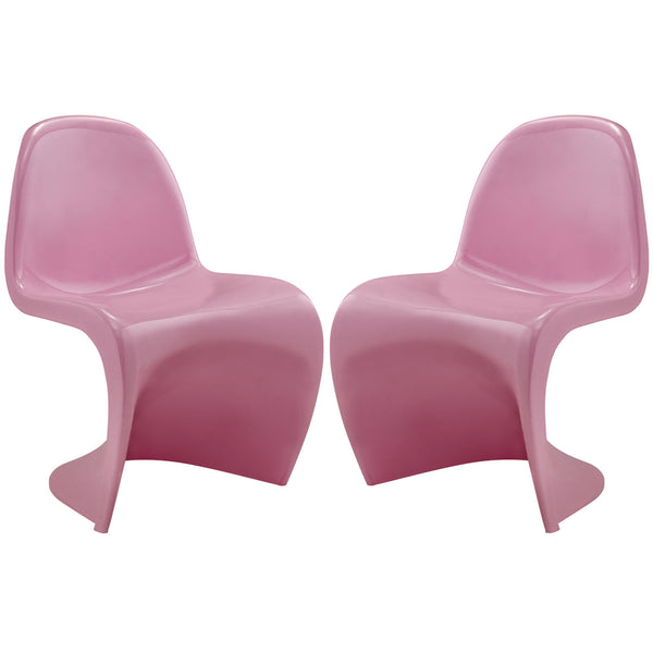 Slither Dining Side Chair Set of 2 - Pink