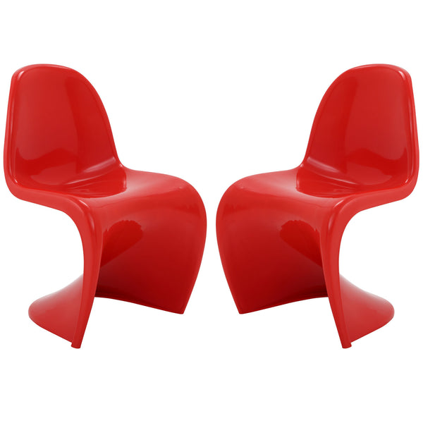 Slither Dining Side Chair Set of 2 - Red
