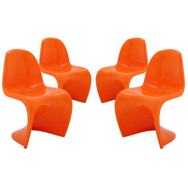 Slither Dining Side Chair Set of 4 - Orange