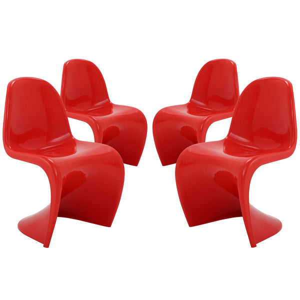 Slither Dining Side Chair Set of 4 - Red
