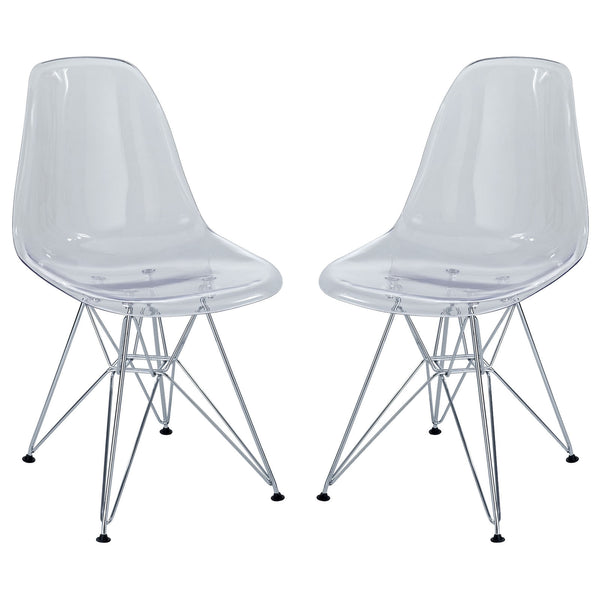 Paris Dining Side Chair Set of 2 - Clear