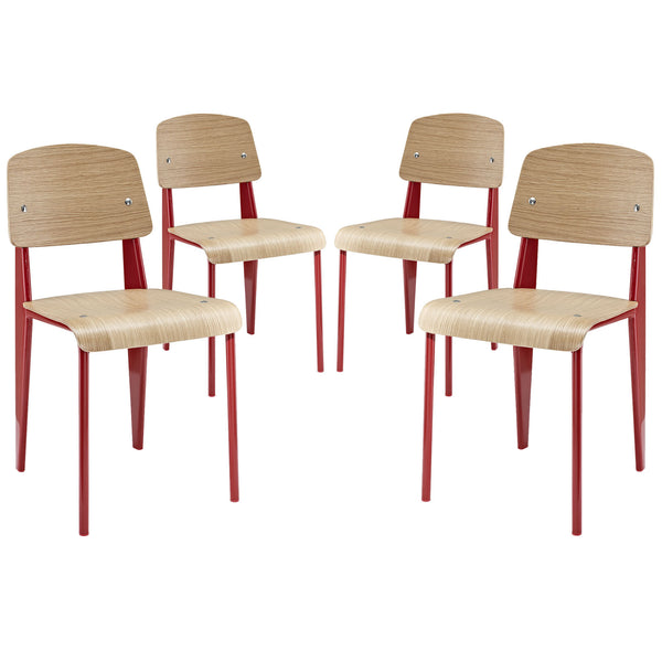 Cabin Dining Side Chair Set of 4 - Red
