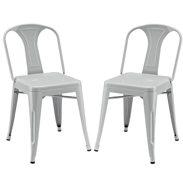 Reception Dining Side Chair Set of 2 - Gray