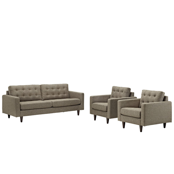 Empress Sofa and Armchairs Set of 3 - Oatmeal