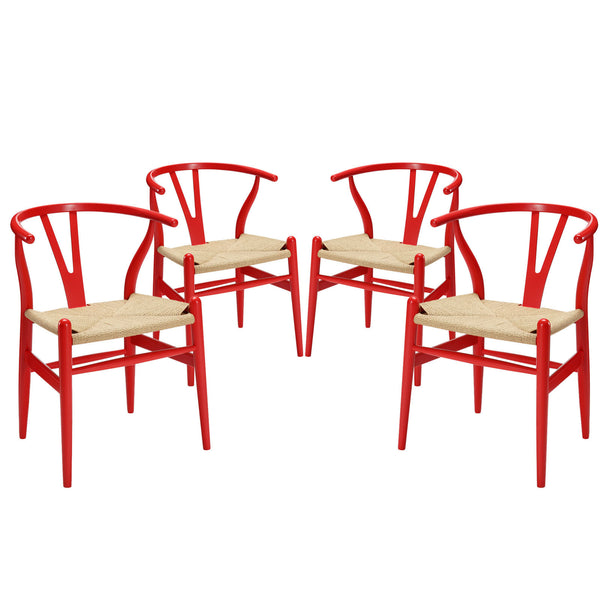 Amish Dining Armchair Set of 4 - Red