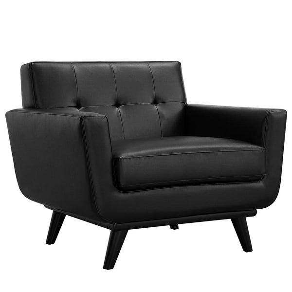 Engage Bonded Leather Armchair - Black