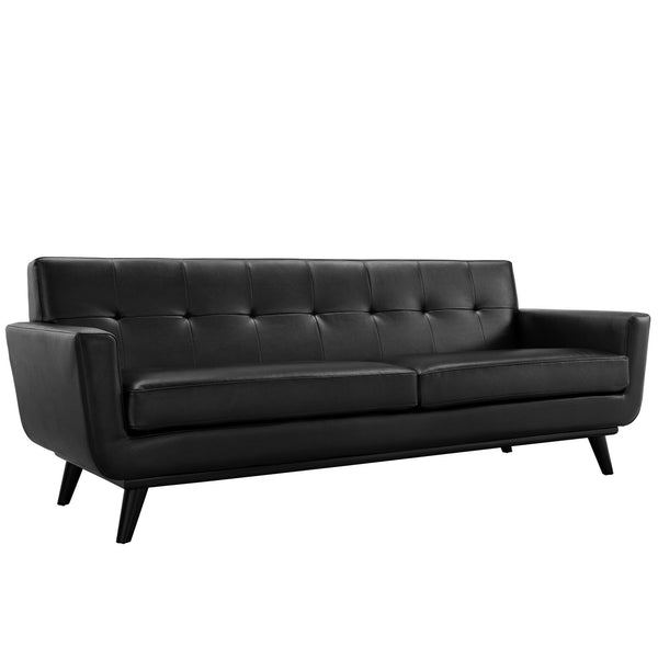 Engage Bonded Leather Sofa - Black