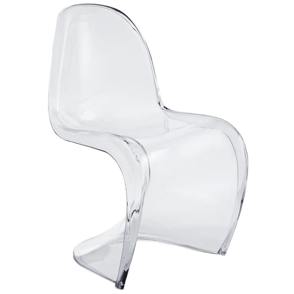 Slither Dining Acrylic Side Chair - Clear