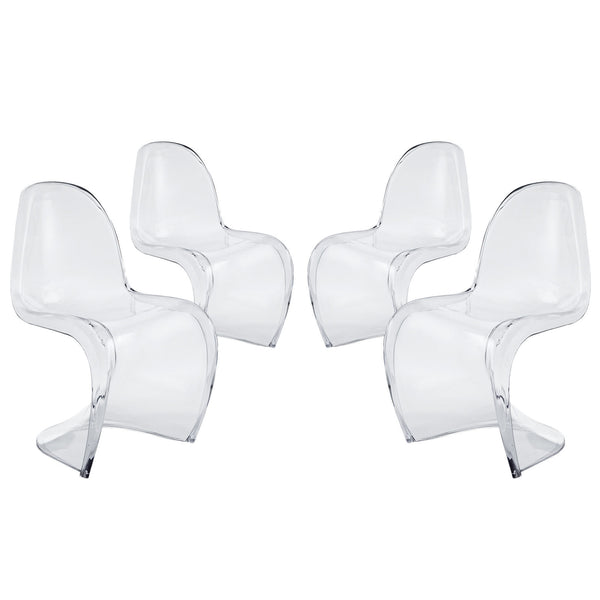 Slither Clear Dining Side Chair Set of 4 - Clear