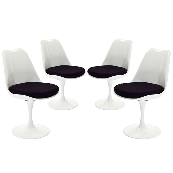 Lippa Dining Side Chair Fabric Set of 4 - Black