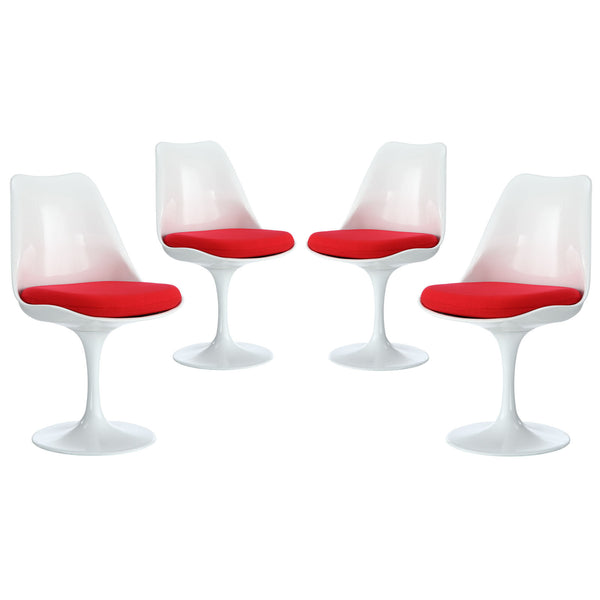 Lippa Dining Side Chair Fabric Set of 4 - Red