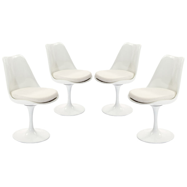 Lippa Dining Side Chair Fabric Set of 4 - White