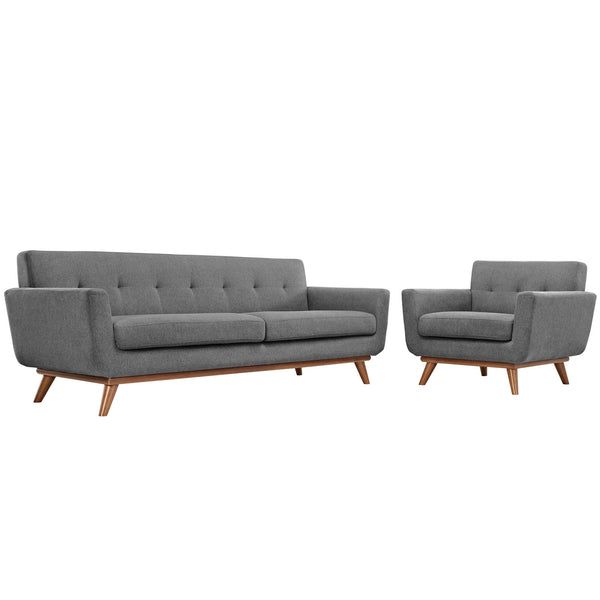 Engage Armchair and Sofa Set of 2 - Gray