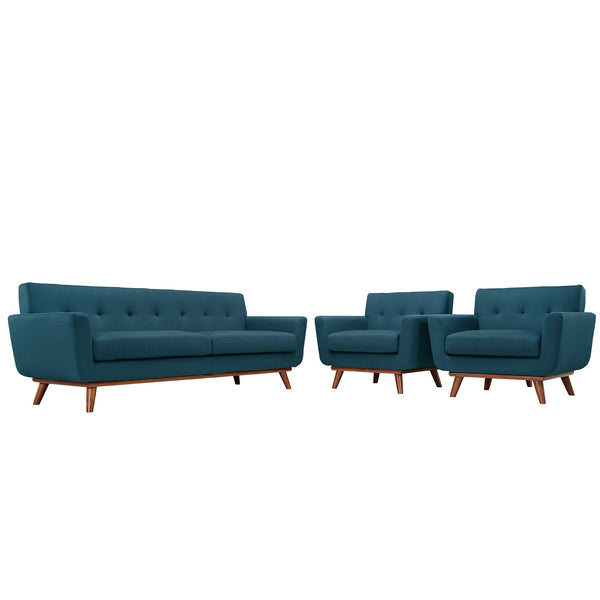 Engage Armchairs and Sofa Set of 3 - Azure