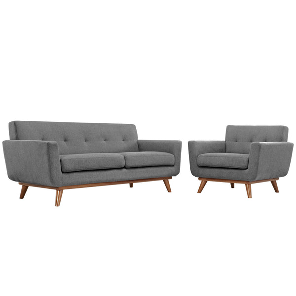 Engage Armchair and Loveseat Set of 2 - Gray