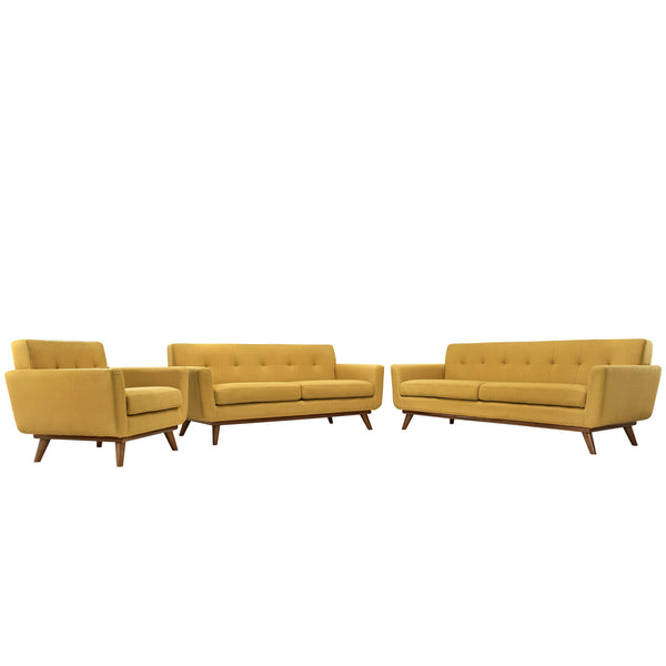 Engage Sofa Loveseat and Armchair Set of 3 - Citrus