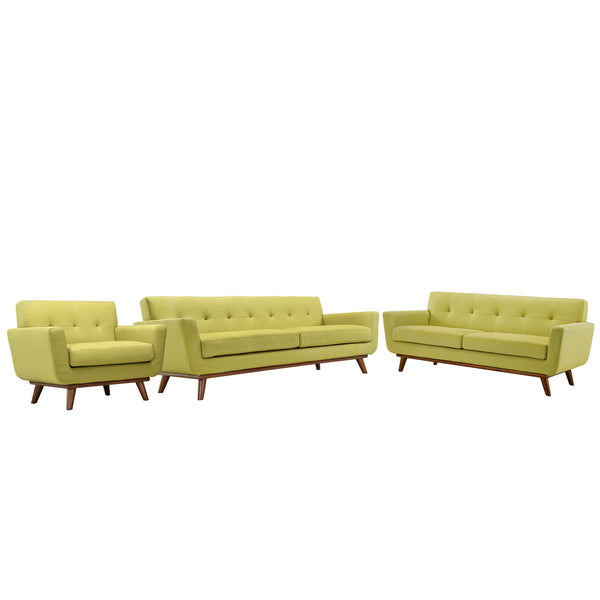 Engage Sofa Loveseat and Armchair Set of 3 - Wheatgrass