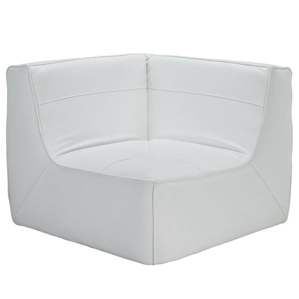 Align Bonded Leather Corner Sofa - White