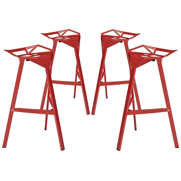 Launch Stacking Bar Stool Set of 4 - Red