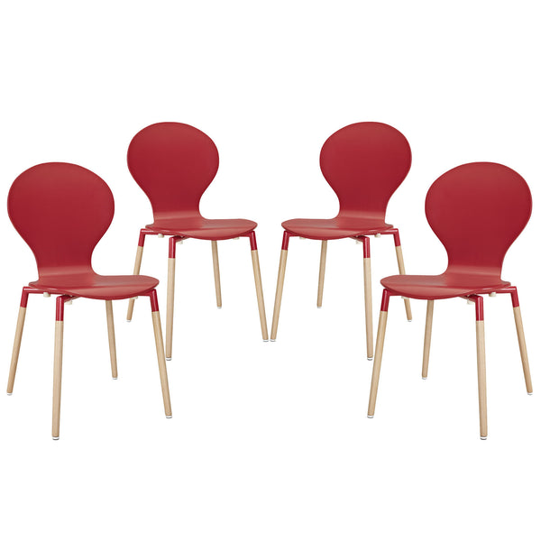 Path Dining Chair Set of 4 - Red
