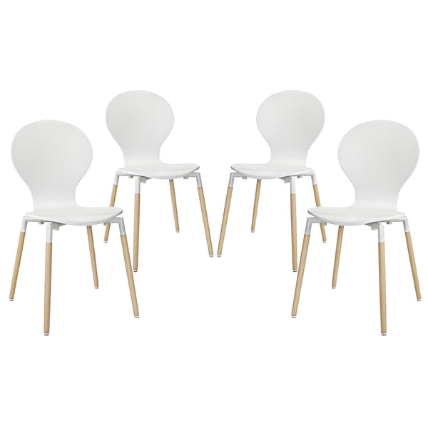 Path Dining Chair Set of 4 - White