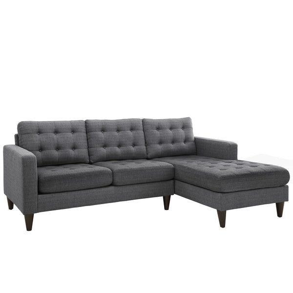 Empress Right-Facing Sectional Sofa - Gray