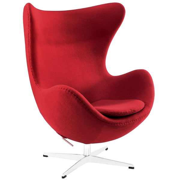 Glove Wool Lounge Chair - Red