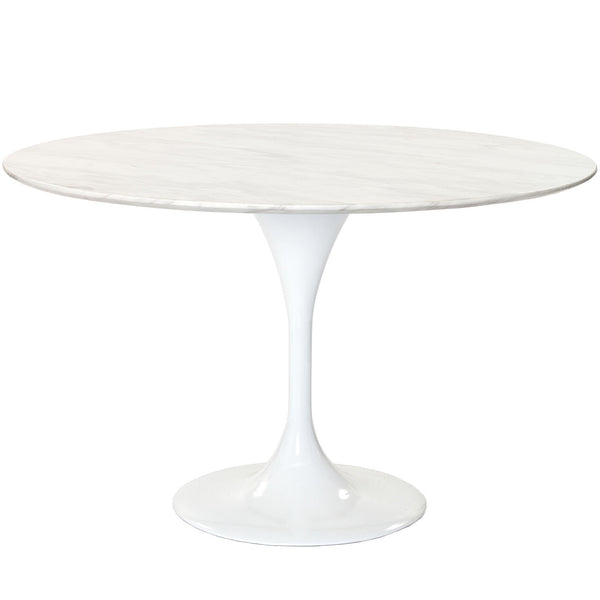 Lippa 48" Marble Dining Table - White