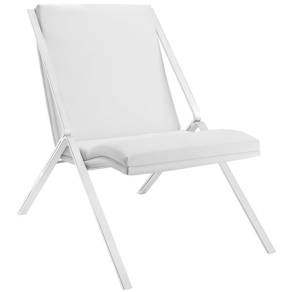 Swing Vinyl Lounge Chair - White